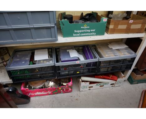 Horology:&nbsp;a large collection of clock and watch dials, tools, movements, glasses and related. (4 boxes).&nbsp;&nbsp; 