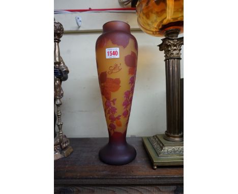 A Galle style cameo glass vase,&nbsp;34.5cm high.&nbsp; 