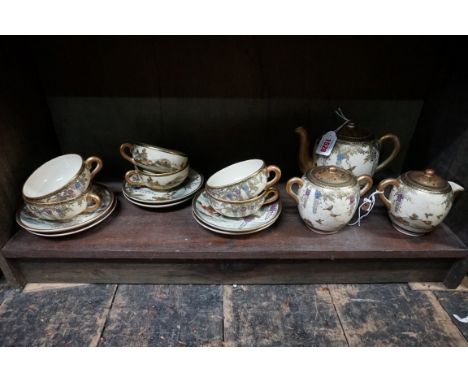 A Japanese Satsuma pottery tea service.&nbsp; 