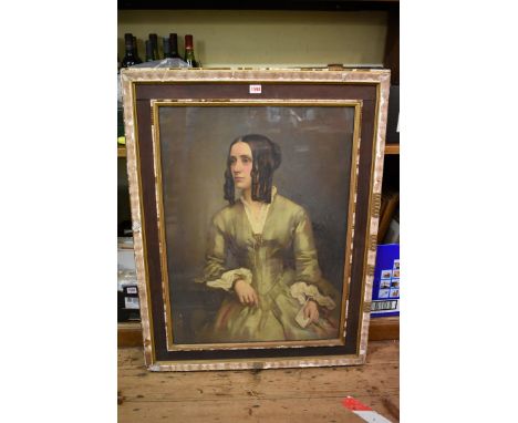 John Shirley Fox,&nbsp;three quarter length portrait of a young lady, signed, oil on canvas, 75 x 55cm.&nbsp; 