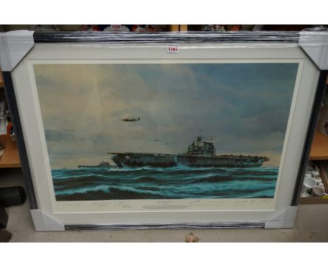 Robert Taylor, 'Compass Heading 270', signed by the artist and twelve others, colour print, I.45.5 x 68.5cm.&nbsp; 