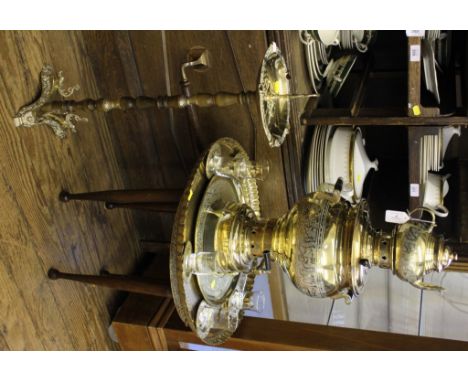 A selection of Middle Eastern brass ware, to include a samovar, tea kettle, circular tray with six glasses and saucers and a 