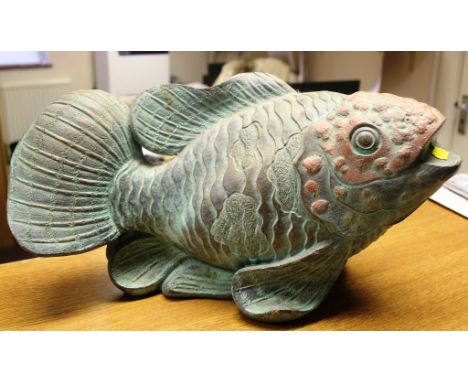 A Henry Studio Wauconda ceramic figurine of a fish dated 1991, 25cm x 50cm