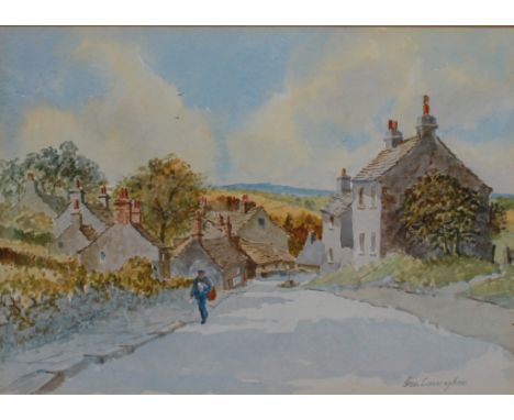 Georgiana Cunningham, watercolour FIRST POST, CALDER VILLAGE, DERBYSHIRE Framed and mounted, 26cm x 36cm 
