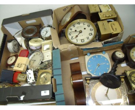 Large selection of various assorted vintage clocks in three boxes 