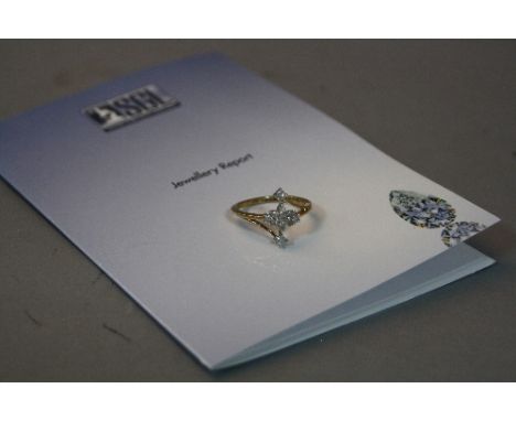 A 9K DIAMOND SPRAY RING, ring size R, approximate weight 3.0 grams (certificate)