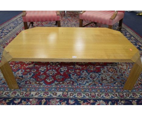 A LIGHT OAK COFFEE TABLE, approximate size width 116cm x depth 70cm x height 35.5cm