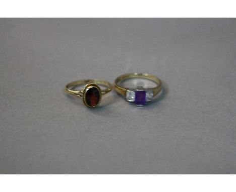 TWO 9CT DRESS RINGS, ring sizes M and N