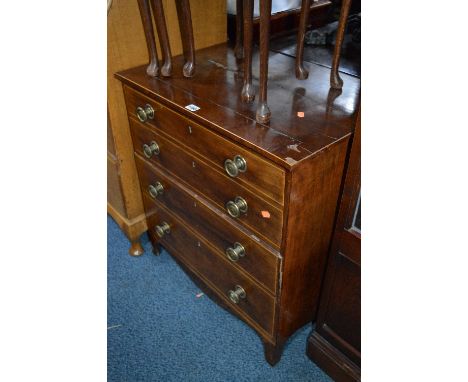 A MAHOGANY CHEST OF DRAWERS, in the style of a commode with hinged lid (sd)