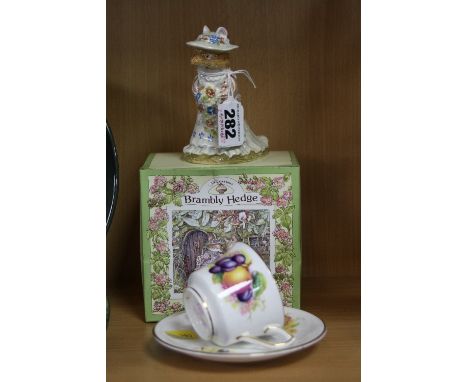 A BOXED ROYAL DOULTON BRAMBLY HEDGE FIGURE, 'Poppy Eyebright' DBH1, together with a Royal Worcester Richard Sebright 'Worcest