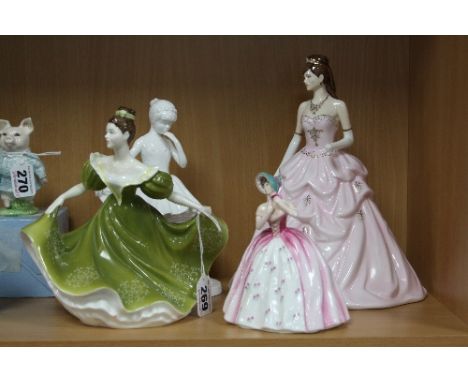 FOUR VARIOUS FIGURINES, to include Royal Doulton 'Lynne' HN2329 , Limited edition 'Miss Tilly' 118/12500 HN 3998 Royal Worces