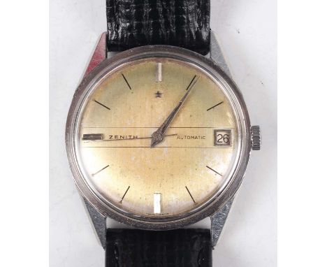 A Zenith Automatic steel circular cased gentleman's wristwatch, the signed and jewelled 2532 PC caliber movement numbered '56