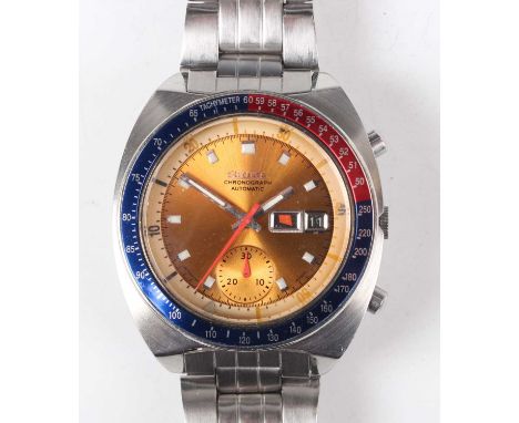 A Seiko 'Pogue' Chronograph Automatic stainless steel gentleman's bracelet wristwatch, Ref. 6139-6005, circa June 1974, with 