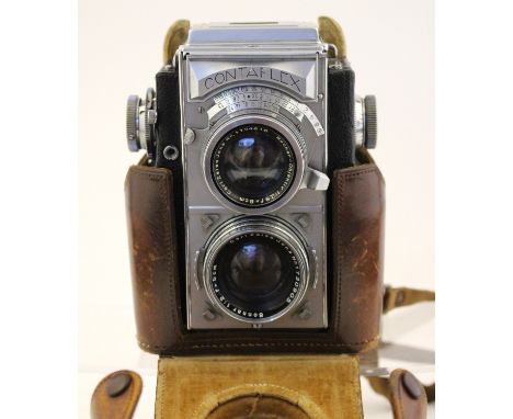 Zeiss-Ikon: A Zeiss-Ikon Contaflex TLR camera, body No A 946731, complete with Sonnar 1:2 lens 1730905 and Sonnar Objestiv 1: