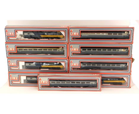 Lima: One box of Lima locomotives and coaches comprising, 305366W (2), 205163W, 205162W, 205161W, 205164W (2), 205160MWG (2)