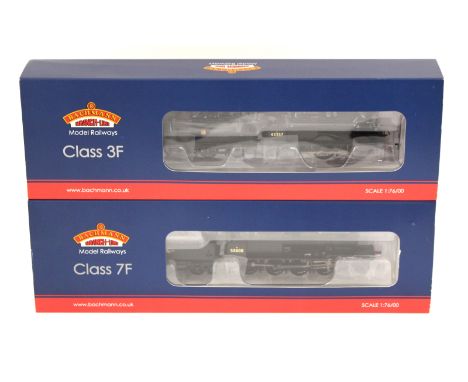 Bachmann: A boxed Class 3F locomotive, BR Black, 31-626A, together with a boxed Class 7F locomotive, BR Black, 53808, 31-013 