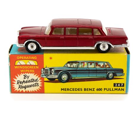 Corgi: A boxed Corgi Toys, 247, Mercedes Benz 600 Pullman, metallic red body, cream interior, in the original blue and yellow