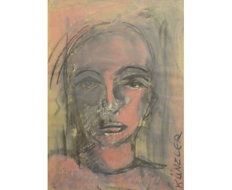 Kunzler (Warwickshire, contemporary),a head and shoulders portrait,signed,oils,40 x 29 cm,framed and glazed
