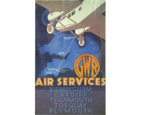 'Air Service'lithograph reproduction,printed by E.T.W Dennis & Sons Ltd,for the National Railway Museum York,83 x 59 cm,frame