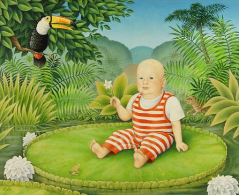 Fred Aris, British 1932-1995- Portrait of a child; oil on panel, signed lower left, 49.5 x 59.5 cm (ARR) Provenance: with Por