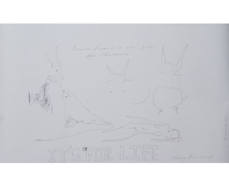 Tracey Emin CBE RA, British b.1963- It's For Life, 2005; offset lithographic print on thin wrapping paper, produced to suppor