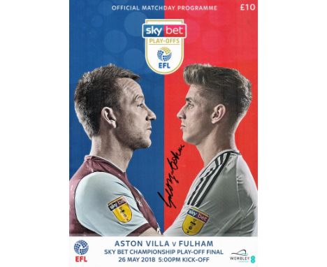 England And Fulham Legend George Cohen MBE Personally signed Official Matchday Programme from Aston Villa Vs Fulham for the S
