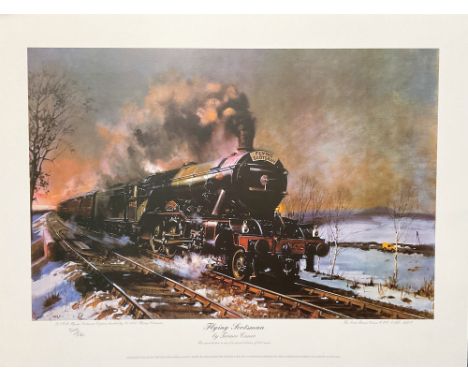 Terence Cuneo 18x13 Colour Print titled 'Flying Scotsman' Limited Edition 509 of 850. Print shows the Famous Flying Scotsman 