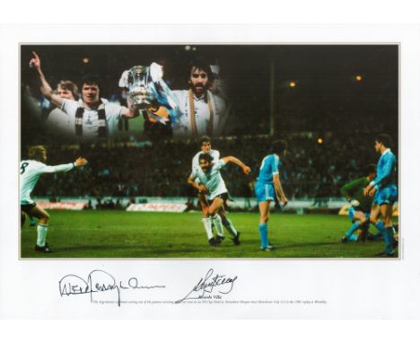 Ricardo Villa and Steve Perryman Signed 16 X 12 Coloured Photo. Photo shows The Argentinian celebrates scoring one of the gre