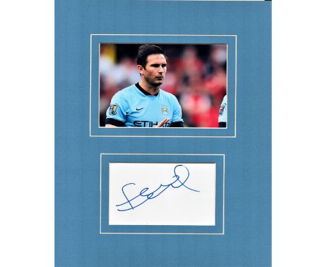 Football, Frank Lampard matted signature piece overall size 12x10 featuring a colour photograph and a signed card. Lampard OB