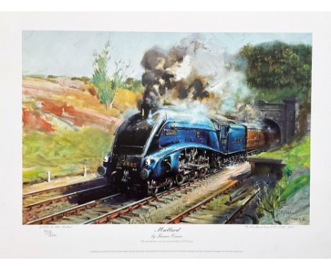 Terence Cuneo 18x13 Colour Print titled 'Mallard' Limited Edition 505 of 850. Print Shows a Train Exiting a Tunnel. Published