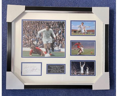 Leeds Utd Legend Norman Hunter signed Signature card in Presentation Frame Measuring 22x18 Overall. In the Frame Contains a G