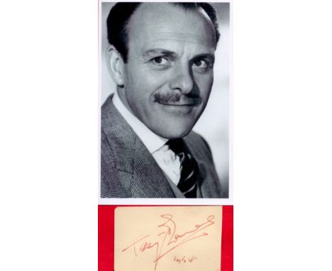 Terry Thomas signature piece includes 3x2 signed album page and 6x4 black and white photo. English comedian and character act