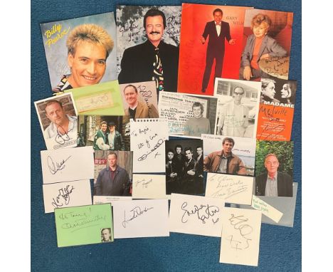 TV Entertainment Collection of 25 Signatures on various items such as photos, paper, flyers. Signatures include Billy Pearce,