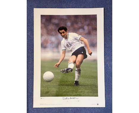 Ossie Ardiles Tottenham 16 x 23 coloured limited edition big blue tube print. Print shows Tottenham Hotspur's Argentinian leg