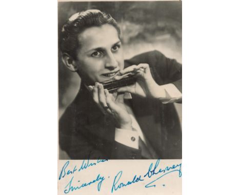 Ronald Chesney (1920-2018) Harmonica Player And Writer For British Comedy's The Rag Trade And On The Buses Signed Vintage Pho