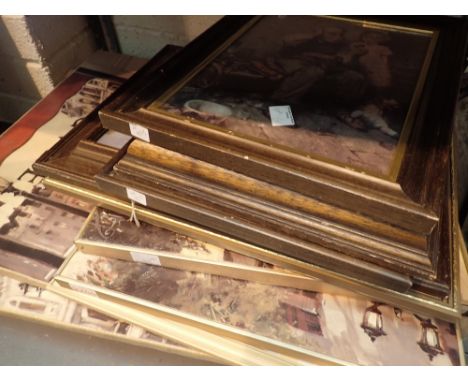 Ten prints Famous Grouse and assorted advertising repro framed and glazed post cards 