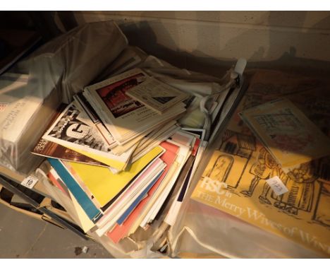 Shelf of theatre and event programmes c1950 and onwards