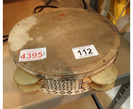 Vintage tambourine with inlay 