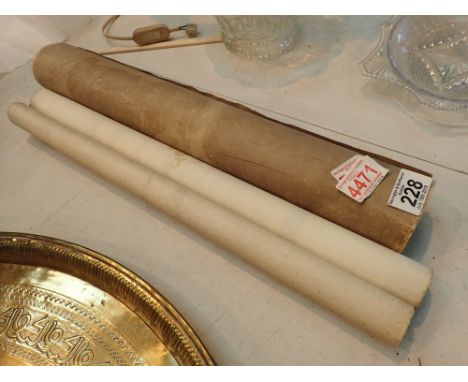 Rolled print of Amiens Cathedral and a 1923 cotton spinning certificate