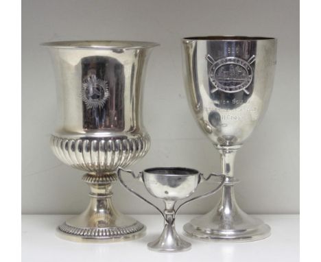 A Masonic silver goblet, by J Walter Tolhurst, London 1916, of campana shape, the lower body fluted, engraved with the emblem