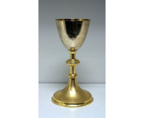 A small late 19th century French silver gilt chalice, first standard, by D&eacute;marquet Fr&egrave;res, Louis &amp; Arthur, 