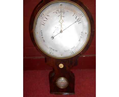 Fagioli & Son, Baldwins Gate, Leather Lane, a 19th century mahogany wheel barometer, the swanneck pediment above four silvere