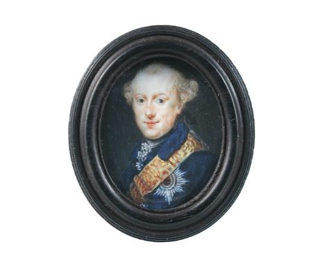 German School (late 18th Century) Portrait of Charles William Ferdinand, Duke of Brunswick-Wolfenbuttel (1735-1806) watercolo