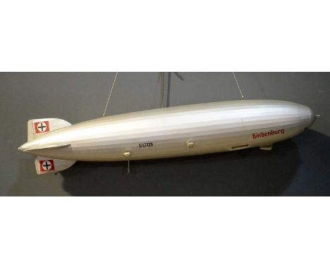 A scale replica of the Deutsche Zeppelin-Reederei airship Hindenburg, by Authentic Models Ltd.,110cms in length.