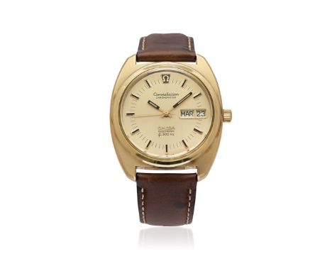 OMEGA CONSTELLATION F300 REF. 198.0034, 70s - OMEGA CONSTELLATION F300 REF. 198.0034, 70S Case: signed, two-body in gold fill