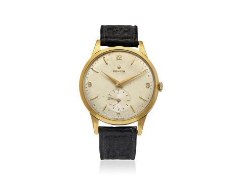 ZENITH IN GOLD, 50s - ZENITH IN GOLD, 50S Case: signed, n. 648447, three-body in 18K gold, snap on caseback. Bracelet/Strap: 