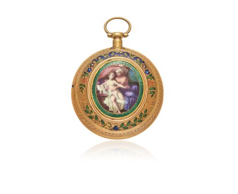 GREGSON HORLOGÈRE DU ROY IN GOLD AND ENAMELS WITH REPEATER, CIRCA 1790 - GREGSON HORLOGÈRE DU ROY IN GOLD AND ENAMELS WITH RE