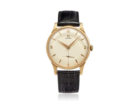OMEGA IN GOLD, 40s - OMEGA IN GOLD, 40S Case: three-body in 18K gold, snap on caseback. Bracelet/Strap: – Dial: signed, silve