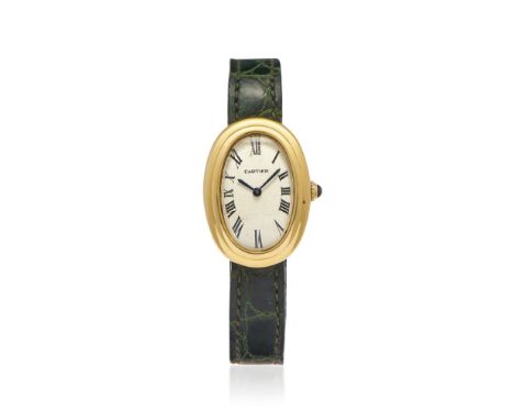 CARTIER BAIGNORE IN GOLD, 1975 CIRCA - CARTIER BAIGNORE IN GOLD, 1975 CIRCA Case: signed, two-body in 18K gold, caseback with