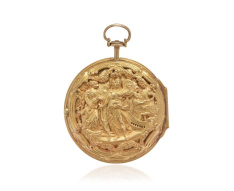 JN. CURTIS REPOUSSÉ IN GOLD, CIRCA 1750 - JN. CURTIS REPOUSSÉ IN GOLD, CIRCA 1750 Case: marked, case and double case in gold,